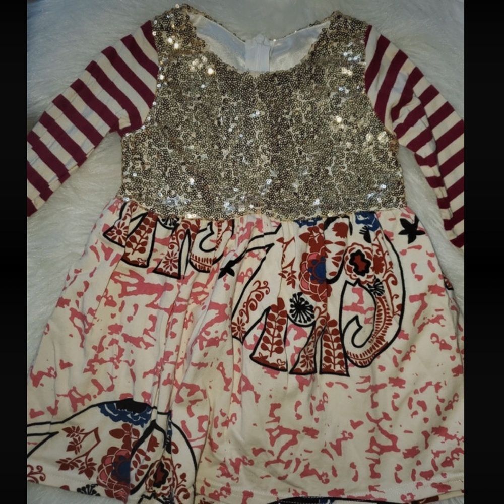 Girl’s boutique elephant sequins top 24/2T EUC - Picture 2 of 4